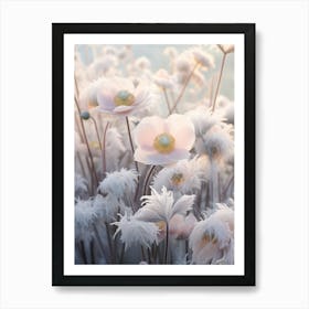 Frosty Botanical Anemone 3 Art Print