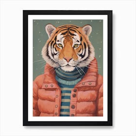 Tiger Illustrations Wearing A Turtleneck 1 Art Print