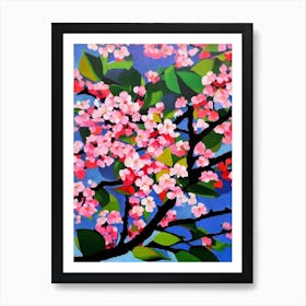 Flowering Cherry Tree Cubist 1 Art Print
