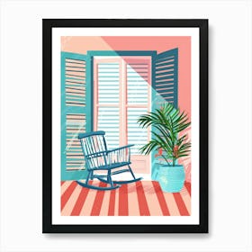 Rocking Chair In Front Of Window 1 Art Print