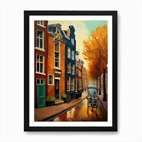 Wall painting print, Amsterdam, Netherlands, landscape art, Van Gogh style, fine art..247 Art Print