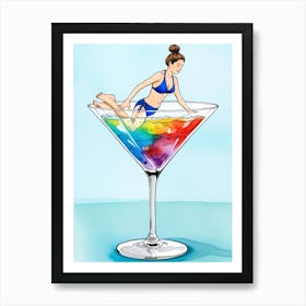 Rainbow Martini Poster