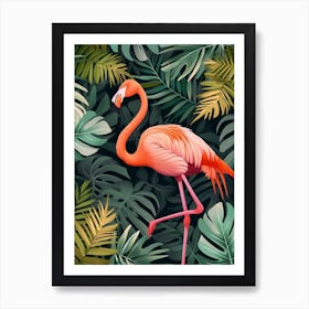 Greater Flamingo Yucatn Peninsula Mexico Tropical Illustration 4 Art Print