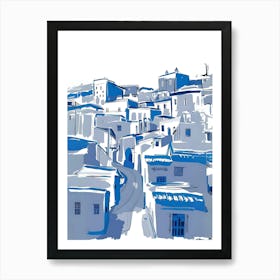 Blue Village In Morocco Art Print