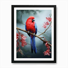 Winged Splendor: Rosella Jungle Bird Wall Art Art Print