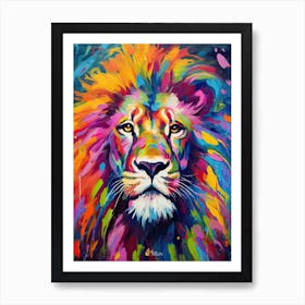 Lion Art Painting Expressionism Style 4 Art Print