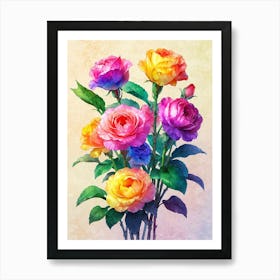 Watercolor Roses Art Print