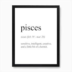 Pisces Star Sign Definition Meaning Art Print