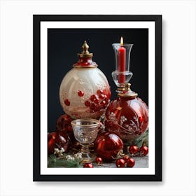 New Year Decoration On The Table Art Print