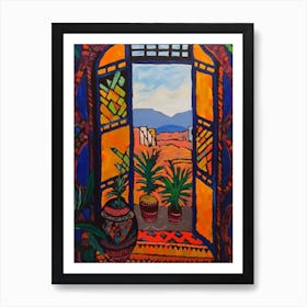 Window View Of Marrakech In The Style Of Fauvist 3 Art Print