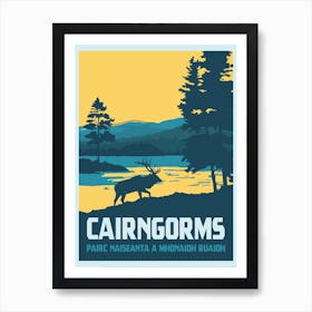 Cairngorms National Park Travel Poster Scottish Highlands Art Print