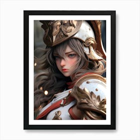 Girl In Armor 3 Art Print