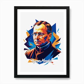 Gregor Mendel 03 Portrait WPAP Pop Art Art Print