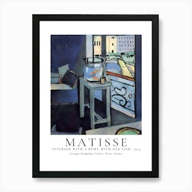 Matisse Interior With A Home With Red Fish Art Print