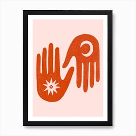 Orange Hands Art Print