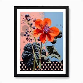 Surreal Florals Geranium 1 Flower Painting Art Print