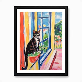 Painting Of A Cat In Nice France 3 Art Print