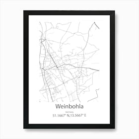 Weinbohla,Germany Minimalist Map Art Print