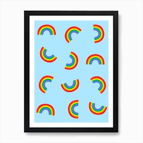 Rainbows on Blue Art Print