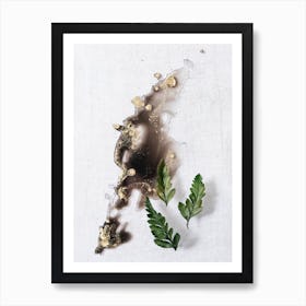 Tiny Ferns On Black Art Print