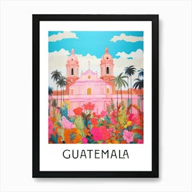 Guatemala Maximalist Travel Poster Vibrant Colour  Art Print