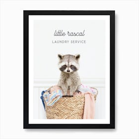 Raccoon Little Rascal Laundry Service Art Print