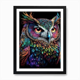 Colorful Owl Art Print