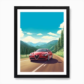 A Alfa Romeo Giulia In The The Great Alpine Road Australia 1 Art Print