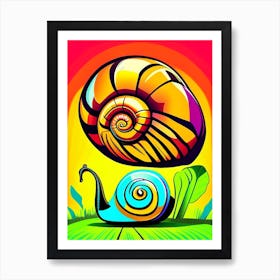 Snail Looking At A Snail Pop Art Art Print