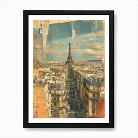 Retro Paris Kitsch Collage 1 Art Print