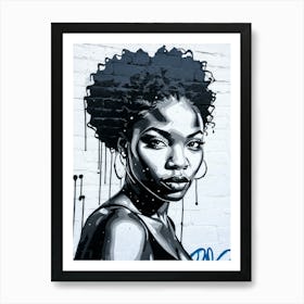 Graffiti Mural Of Beautiful Black Woman 34 Art Print