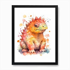 Ankylosaurus Cute Dinosaur Watercolour 3 Art Print