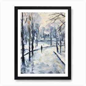 Winter City Park Painting Schnbrunn Palace Gardens Vienna 4 Art Print