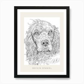 Boykin Spaniel Dog Line Art 1 Poster Art Print