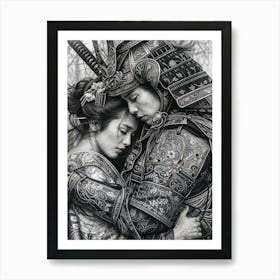 Samurai Couple 2 Art Print