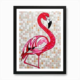 Mosaic Flamingo 1 Art Print