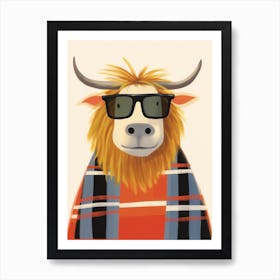 Little Yak 3 Wearing Sunglasses Art Print