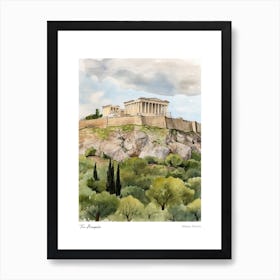 The Acropolis, Athens 4 Watercolour Travel Poster Art Print