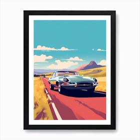 A Jaguar E Type In The The Great Alpine Road Australia 1 Art Print