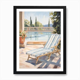 Sun Lounger By The Pool In Verona Italy Art Print