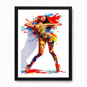 Fashion Model Example - Colorful Posing Art Print