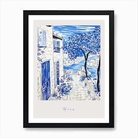 Hvar Croatia 2 Mediterranean Blue Drawing Poster Art Print