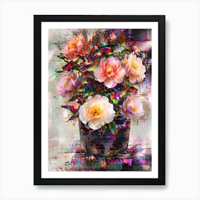 Roses In A Vase 2 Art Print