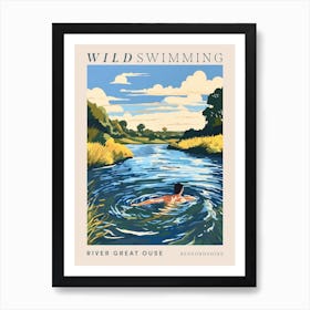 Wild Swimming At River Great Ouse Bedfordshire 4 Poster Art Print