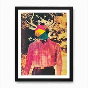 'Deer Head' Collage Art Print