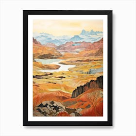 Autumn National Park Painting Vatnajkull National Park Iceland 1 Art Print