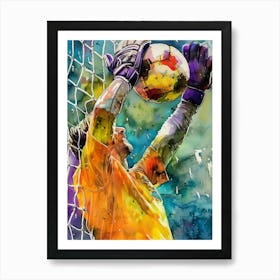 Football Player Watercolor Art (7) Art Print