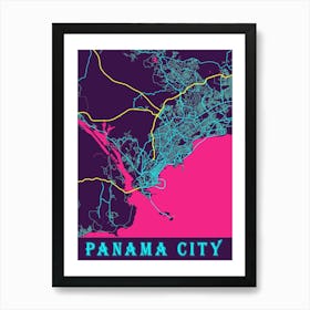 Panama City Map Poster 1 Art Print