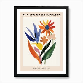 Spring Floral French Poster  Bird Of Paradise 3 Art Print