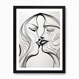 Two Women Kissing 3 Art Print